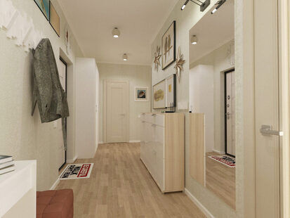 Фото № 1: Дизайн-проект прихожей 12.6  м² стиль Модернизм для ЖК Афродита-2