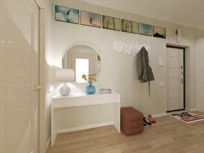 Фото № 4: Дизайн-проект прихожей 12.6  м² стиль Модернизм для ЖК Афродита-2