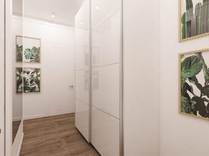 Фото № 1: Дизайн-проект прихожей 3.0  м² Скандинавский стиль для ЖК Петровский Квартал