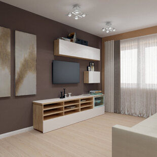 Фото № 1: Дизайн-проект зала 19.5  м² стиль Модернизм для ЖК Фрегат 2