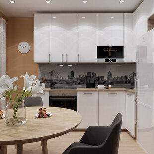 Фото № 1: Дизайн-проект кухни 10.1  м² стиль Модернизм для ЖК Фрегат 2