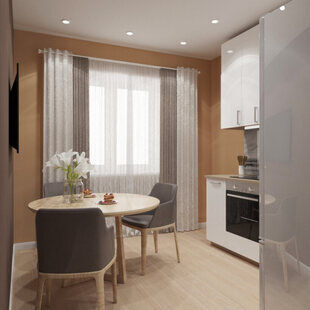 Фото № 2: Дизайн-проект кухни 10.1  м² стиль Модернизм для ЖК Фрегат 2