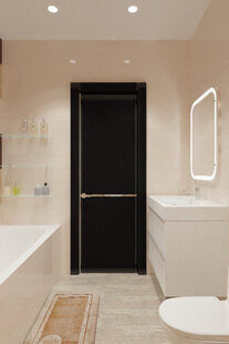 Фото № 4: Дизайн-проект совмещенного санузла 3.8  м² стиль Модернизм для ЖК Фрегат 2