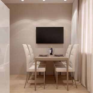 Фото № 3: Дизайн-проект кухни 5.1  м² стиль Модернизм для ЖК Фрегат 2