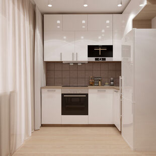 Фото № 2: Дизайн-проект кухни 5.1  м² стиль Модернизм для ЖК Фрегат 2
