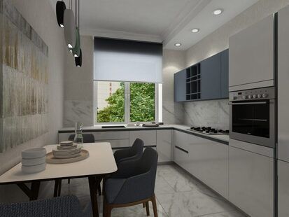 Фото № 3: Дизайн-проект кухни 12.0  м² стиль Минимализм для ЖК Родной город. Октябрьское поле