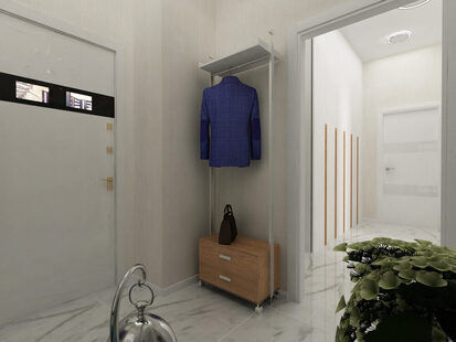 Фото № 1: Дизайн-проект прихожей 10.5  м² стиль Минимализм для ЖК Родной город. Октябрьское поле