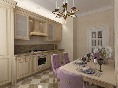 Фото № 2: Дизайн-проект кухни 12.0  м² стиль Классика для ЖК Родной город. Октябрьское поле