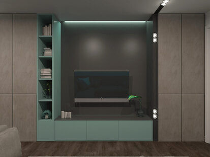 Фото № 4: Дизайн-проект зала 20.8  м² стиль Модернизм для ЖК Авиатор