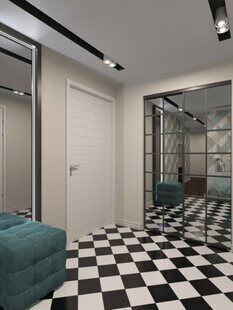 Фото № 1: Дизайн-проект прихожей 15.6  м² стиль Модернизм для ЖК Авиатор