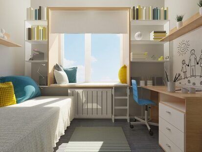 Фото № 1: Дизайн-проект детской 9.3  м² стиль Модернизм для ЖК Соседи 2