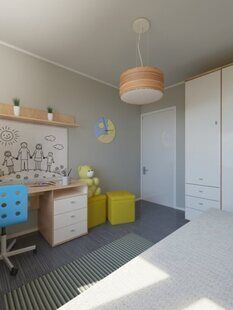 Фото № 2: Дизайн-проект детской 9.3  м² стиль Модернизм для ЖК Соседи 2