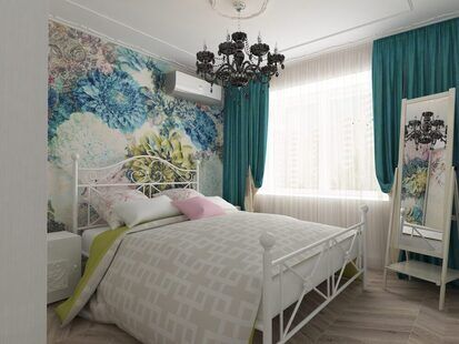 Фото № 1: Дизайн-проект спальни 11.4  м² стиль Прованс для ЖК Алые паруса