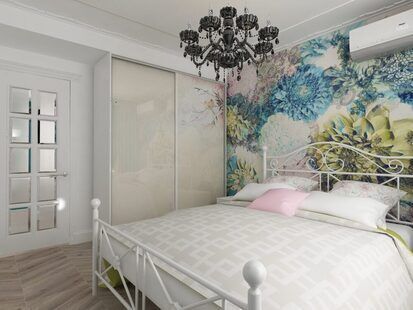 Фото № 2: Дизайн-проект спальни 11.4  м² стиль Прованс для ЖК Алые паруса