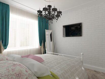 Фото № 3: Дизайн-проект спальни 11.4  м² стиль Прованс для ЖК Алые паруса