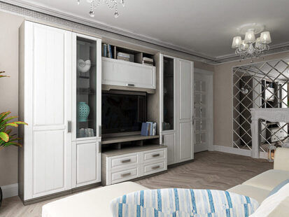 Фото № 3: Дизайн-проект зала 18.3  м² стиль Прованс для ЖК Алые паруса