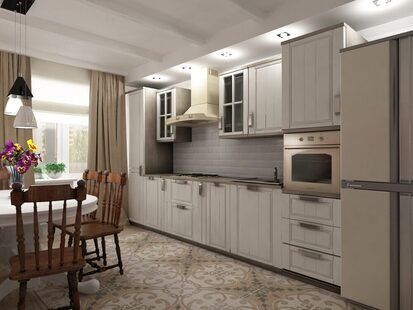 Фото № 2: Дизайн-проект кухни 14.0  м² стиль Прованс для ЖК Алые паруса