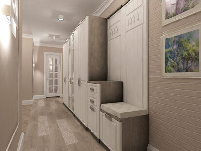 Фото № 3: Дизайн-проект прихожей 9.0  м² стиль Прованс для ЖК Алые паруса