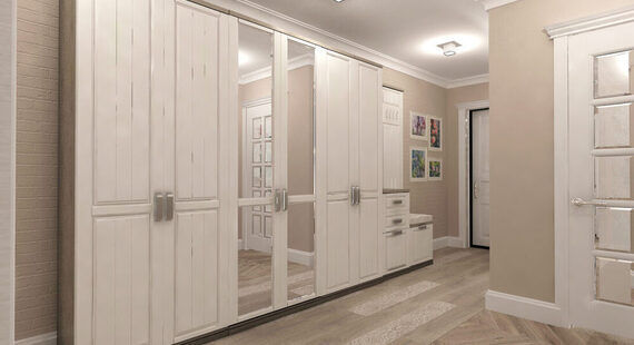 Прихожая: готовый дизайн проект в стиле "Прованс". Площадь 9.0 м² - фото №2