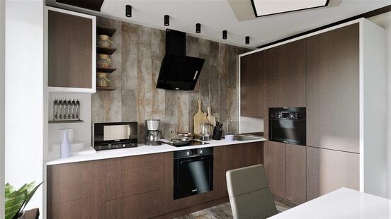 Фото № 2: Дизайн-проект кухни 10.0  м² стиль Модернизм для ЖК Алые паруса