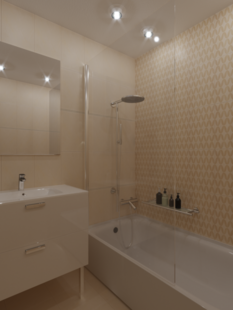 Фото № 1: Дизайн-проект ванной 3.2  м² стиль Контемпорари для ЖК Алые паруса