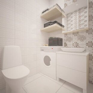 Фото № 1: Дизайн-проект ванной 7.2  м² стиль Современная классика для ЖК Мещера