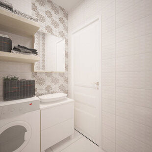 Фото № 2: Дизайн-проект ванной 7.2  м² стиль Современная классика для ЖК Мещера