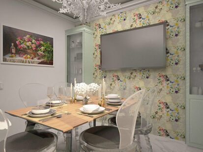 Фото № 2: Дизайн-проект кухни 12.1  м² стиль Современная классика для ЖК Мещера