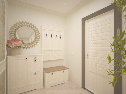 Фото № 1: Дизайн-проект прихожей 17.1  м² стиль Современная классика для ЖК Мещера