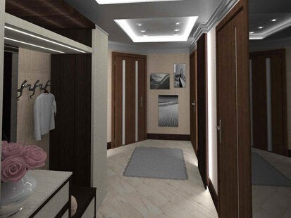 Фото № 1: Дизайн-проект прихожей 14.9  м² стиль Модернизм для ЖК Мещера