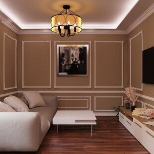 Фото № 1: Дизайн-проект зала 20.5  м² стиль Современная классика для ЖК Южный квартал