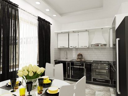 Фото № 1: Дизайн-проект кухни 12.5  м² стиль Современная классика для ЖК Южный квартал