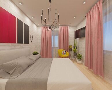 Фото № 1: Дизайн-проект спальни 12.0  м² стиль Модернизм для ЖК Фрегат