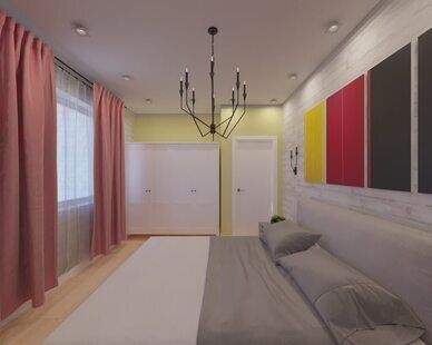 Фото № 2: Дизайн-проект спальни 12.0  м² стиль Модернизм для ЖК Фрегат