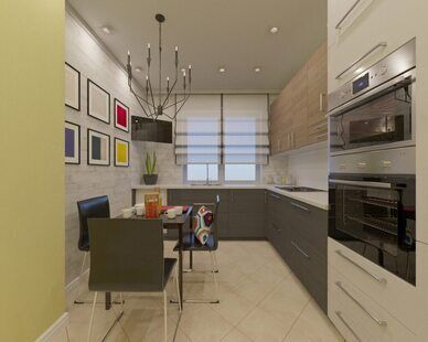Фото № 1: Дизайн-проект кухни 9.8  м² стиль Модернизм для ЖК Фрегат