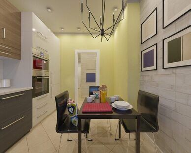 Фото № 2: Дизайн-проект кухни 9.8  м² стиль Модернизм для ЖК Фрегат