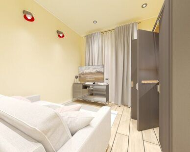 Фото № 2: Дизайн-проект кухни-гостиной 19.0  м² стиль Минимализм для ЖК Фрегат