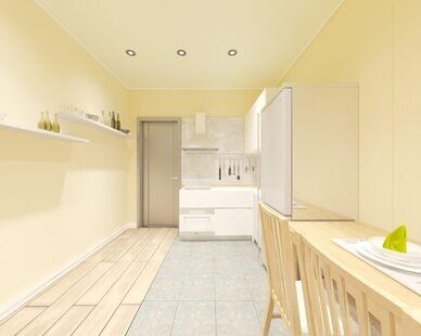 Фото № 6: Дизайн-проект кухни-гостиной 19.0  м² стиль Минимализм для ЖК Фрегат