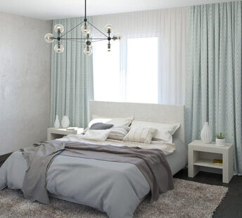 Фото № 1: Дизайн-проект спальни 17.0  м² стиль Скандинавский для ЖК Аквамарин