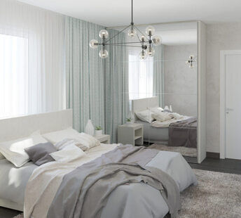 Фото № 2: Дизайн-проект спальни 17.0  м² стиль Скандинавский для ЖК Аквамарин