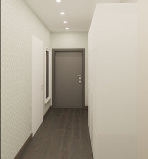 Фото № 1: Дизайн-проект прихожей 8.0  м² стиль Скандинавский для ЖК Аквамарин