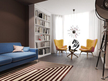 Фото № 2: Дизайн-проект зала 20.0  м² стиль Поп-арт для ЖК Фрегат 2