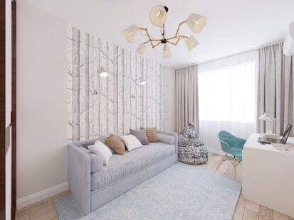 Фото № 1: Дизайн-проект детской 12.4  м² стиль Скандинавский для ЖК Фрегат 2