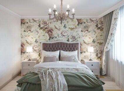 Фото № 1: Дизайн-проект спальни 13.0  м² стиль Прованс для ЖК Каскад