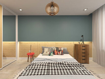 Фото № 4: Дизайн-проект спальни 13.3  м² Скандинавский стиль для ЖК Смайлино