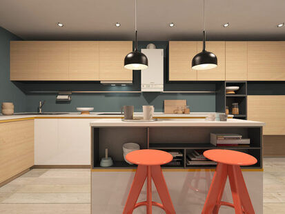 Фото № 3: Дизайн-проект кухни 14.8  м² Скандинавский стиль для ЖК Смайлино