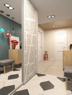 Фото № 2: Дизайн-проект прихожей 9.7  м² Скандинавский стиль для ЖК Смайлино