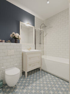 Фото № 1: Дизайн-проект совмещенного санузла 3.7  м² стиль Скандинавский для ЖК Каскад