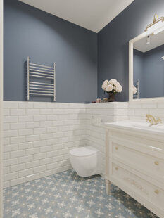 Фото № 2: Дизайн-проект совмещенного санузла 3.7  м² стиль Скандинавский для ЖК Каскад