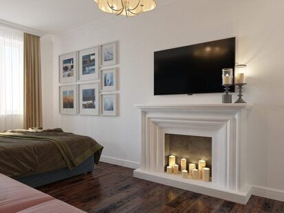 Фото № 2: Дизайн-проект зала 18.1  м² стиль Современная классика для ЖК Каскад